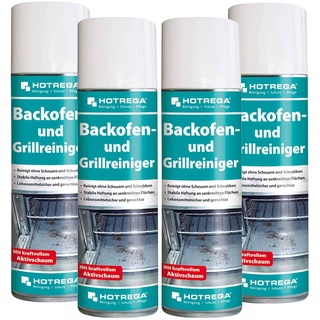 HOTREGA Backofen- und Grillreiniger 300ml, Ofenreiniger, Backofenspray, Backofenreiniger, Herdreiniger, Fettlöser, Mengen:4