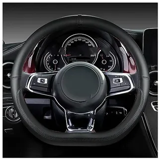Lenkradschutz Für VW Für Up 2013 2014 2015 2016 2017 2018 2020 Mikrofaser Leder Auto Lenkrad Abdeckung Lenkrad Schutz Auto-Lenkradbezug(Black)