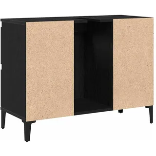 vidaXL Waschbeckenschrank mit Tür Schwarz Eichen-Optik 80 x 33 x 60 cm