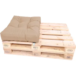 TexDeko® Garden halbes Palettenkissen 60x80x18cm wasserabweisend UV - beständig Premium Sitzkissen gesteppt Palettenauflage für Europaletten Palettenmöbel Palettenpolster (Cappuccino)