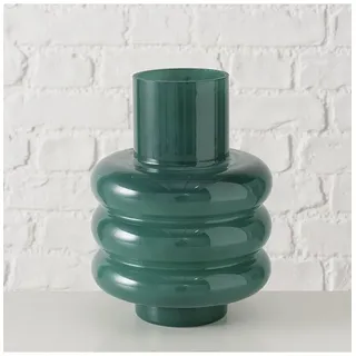 Boltze Vase ''Ribbo'' in Dunkelgrün - (H)24 x Ø 18 cm