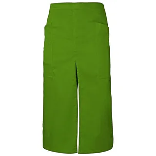 Lange Schürze mit Schlitz u. Taschen 190 g/m2 ⚥ Lime Grün One Size