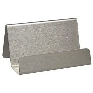 Visitenkartenständer aus gebürstetem Edelstahl/Metall/matt/Silber/Visitenkartenhalter/Schreibtisch/Büro - Zeigis®