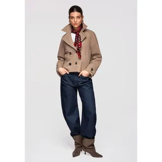 LARICA Damen Peacoat kurz locker Oversize-Stil OW-JANP-0129 mocha M - M