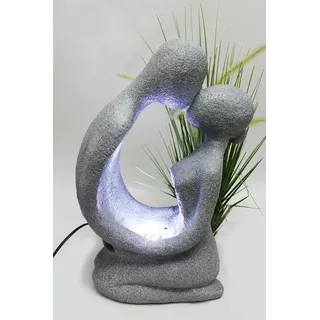 Moderner Springbrunnen BK701 Zimmerbrunnen 48 cm Gartenbrunnen mit Beleuchtung Granit Optik Skulptur Design