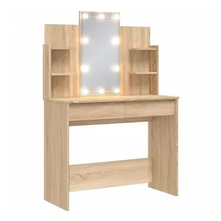 vidaXL Schminktisch mit LED-Leuchten Sonoma-Eiche 96x40x142 cm