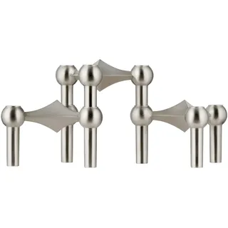 STOFF Nagel Kerzenhalter Nagel Gebürstetes Chrom Silber