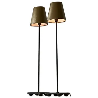 Mirabeau Tischleuchte Tischlampe 2er Set Filia antikgold/schwarz, stilvolles Interieur, Antik-Finish, Hochwertig gearbeitetes Eisen goldfarben|schwarz