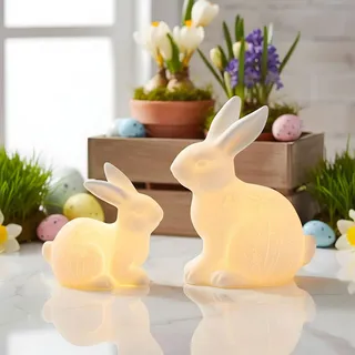 levandeo Osterfigur Weiß Porzellan 2er Set