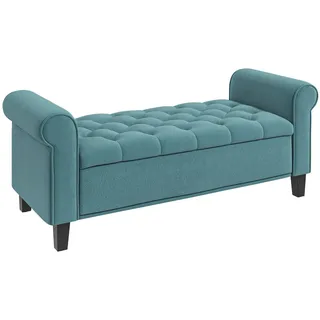 Homcom Bettbank Samt Grün 126 x 48,5 x 57 cm