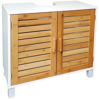 osoltus Badregal osoltus Bad Waschbecken Unterschrank Kopenhagen Bambus Holz weiss