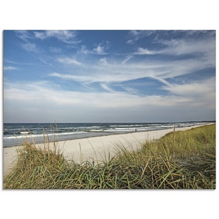 Glasbild ARTLAND "Urlaubsfeeling Strand" Bilder Gr. B/H: 80 cm x 60 cm, Glasbild, blau Bild Glasbild Bilder