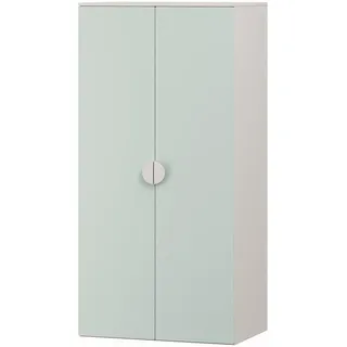[en.casa] Kinderkleiderschrank Sandnes 123 x 60 x 40 cm MDF weiß/mintgrün