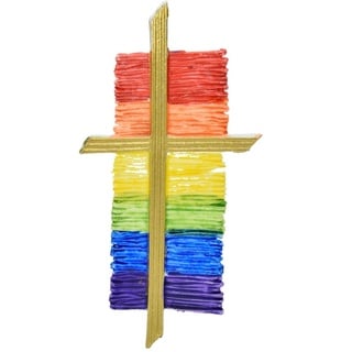 efco "Rainbow Kreuz Wachs Dekoration, 117 x 60 mm