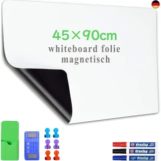 Whiteboard Folie, 45 * 90cm Magnetisch Selbstklebend Weißwandtafel Folie,