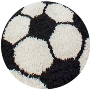 Ayyildiz Fun Kinderteppich Ø 120 cm Schwarz/Weiß