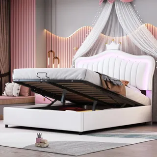 Polsterbett 140x200 Cm Mit Gestell Mit Bettkasten Und Led