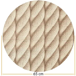 ANRO Schaum-Badematte Antirutschmatte Weichschaummatte Badezimmer Entspannung, Höhe 5 mm, wasserdurchlässig, pflegeleicht, Rillen, rutschhemmend, Drainage Effekt, strapazierfähig, Praktisch, Weich, Rutschhemmend, Schnelltrockend, mit Drainagelöchern, Rutschfest, Modern, PVC, Rund, Geprägt beige Rund | Ø 65 cm x 5 mm