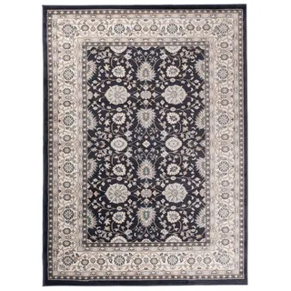 Traditioneller Klassischer Teppich für Ihre Wohnzimmer - Anthrazit Schwarz Creme - Perser Orientalisches Ziegler Muster - Blumen Ornamente - Top Qualität Pflegeleicht " AYLA " Groß 200 x 300 cm Groß