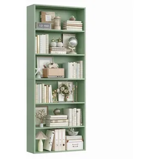Homfa Bücherregal, Standregal Büroregal Raumteiler mit 6 Fächern Grün grün