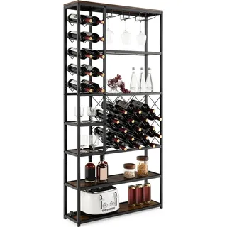 Costway Weinregal 81 x 23 x 166 cm Schwarz