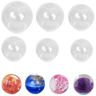 6 Stück große Kugel-Harz-Formen aus Silikon,Accour-Kugelformen für Epoxidharz,transparente runde Silikonform für Seife,Kerze,Harzkunst,Badebombe,Heimdekoration(2, 3, 4, 5, 6, 7 cm)