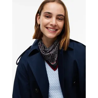 Seidenschal TOMMY HILFIGER "TMONOGRAM SILK SQUARE", Damen, blau (rwb), Web, Seide, gemustert, Modetücher, Regular fit mit Monogramprint