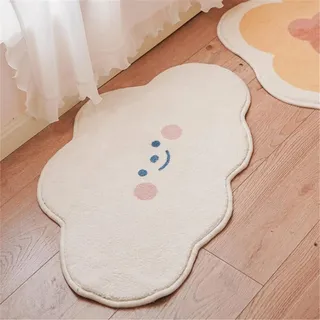 CULASIGN Kinderteppich Teppich Babyteppich Baumwolle Wolke Wolkenform für das Kinderzimmer (Lächelnde Wolken,50x80cm)
