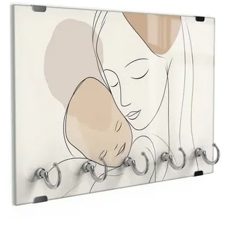 DEQORI Schlüsselbrett 'Urvertrauen', (1 St), Schlüsselhalter Schlüssel Haken Schlüsselboard modern Schlüsselleiste beige