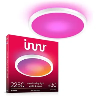 Innr Smart LED Deckenlampe 30cm, Zigbee, funktioniert mit Hue* (Bridge erforderlich), White & Color, Deckenleuchte Wohnzimmer, RGB, 2250 Lumen