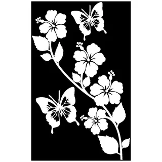 Samunshi® Blumenranke Wandtattoo kurz 51 x 80cm weiß