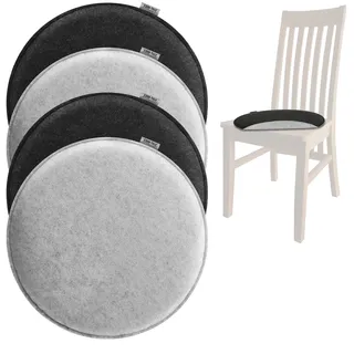 COM-FOUR Gepolstertes Sitzkissen Ø 35 cm Grau