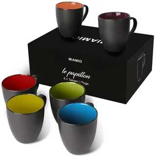 MiaMio Kaffeetasse 0,35 l Schwarz 6 St.
