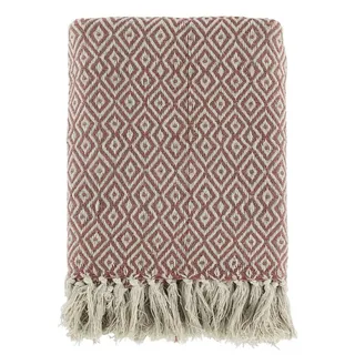 Chic Antique Plaid Decke 130 x 180 cm Rosa