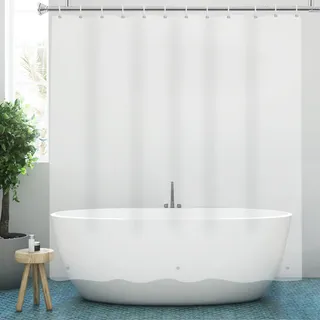 YISURE Duschvorhang PEVA 180x200 waschbar, mattiert wasserdichte Kunststoff-Duschvorhänge mit Magnet für Badewanne, Breite 180 x Höhe 200cm