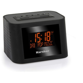 Karcher DAB 2420 - Stereo-Radiowecker DAB+ (DAB plus/UKW, Wecker mit Dual-Alarm, Sleep-Timer, LCD-Display, Kopfhöreranschluss, Uhrenradio, kleines Digitalradio, schwarz)