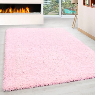Hochflor-Teppich AYYILDIZ TEPPICHE "Life Shaggy 1500" Teppiche Gr. B/L: 300 cm x 400 cm, 30 mm, 1 St., pink Esszimmerteppiche Langflor, uni, große Farbauswahl, robust, auch als Läufer und in rund