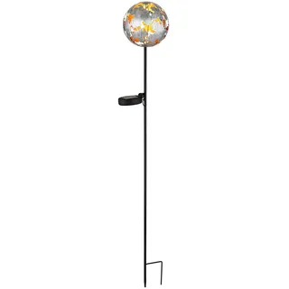 GLOBO Solarleuchte Metall 12x91,5 cm 1er Set silber grau
