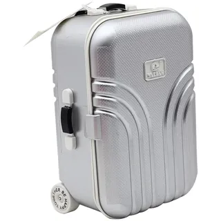 Tongyixin Mini Klein trolleys Spardose,Niedlicher Trolley-Gepäckorganisator,Simulation Reisekoffe Sparschwein,Wanderkoffer zum Geldsparen,Lustige Geschenke zum Geburtstag(Silber)