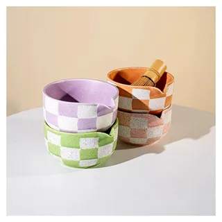 Keramik Matcha Schüssel mit Ausgießer, Handgefertigte Glasiertes Porzellan für traditionellen japanischen Matcha Tee mit Geschenkbox