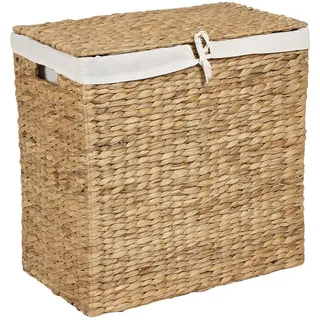 Beliani Korb aus Wasserhyazinthe natürlich/beige rechteckig 50x30 cm, Wäschekorb Langson