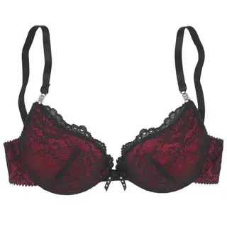 JETTE Push-up-BH Damen dunkelrot-schwarz Gr.70C