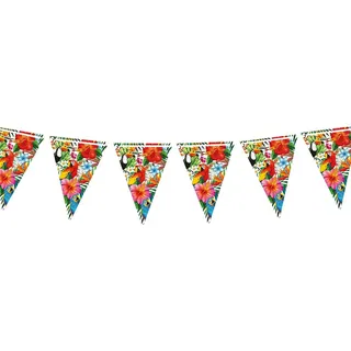 NEU Wimpelkette Tropical Hawaii, 3m, Wimpel ca. 19x27cm
