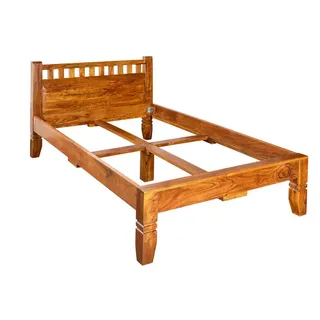 Massivmoebel24 Bett Akazie 140x200x90 honig lackiert Oxford #221
