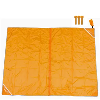Meerweh XXL teilbare Stranddecke ca. 200x250 cm Sandfreie Strandmatte Campingdecke Strandtuch Wasserdicht Ultraleicht Picknickdecke orange