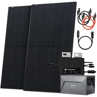 solarway All In One Balkonkraftwerk 1000 W / 800 W inkl. 1,6 kWh Anker Solix 1 Speicher