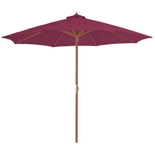 vidaXL Sonnenschirm mit Holz-Mast Ø 300 cm Bordeauxrot