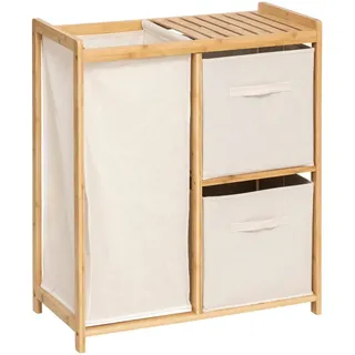 5five simply smart FIVE - Tidy Box Regal mit 1 Wäschekorb und 2 Aufbewahrungskörben Bambus Beige 66x33,3x78,5cm