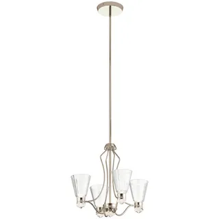 quintiesse Elstead Lighting Kronleuchter Kayva LED Kronleuchter 51cm Poliertes Nickel Klar facettiert IP44 (50.30 cm,