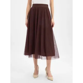 Zero Midirock Damen Tüll Braun 34